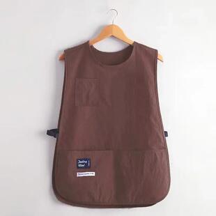 新款厨房防泼水咖啡店工作专用透气马甲加大款围裙男女通o