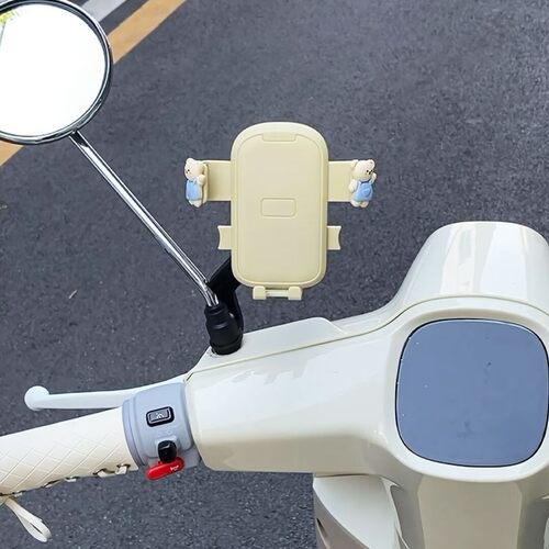 电动车手机架后照镜支架防震防抖自行车机车导航固定支架可爱
