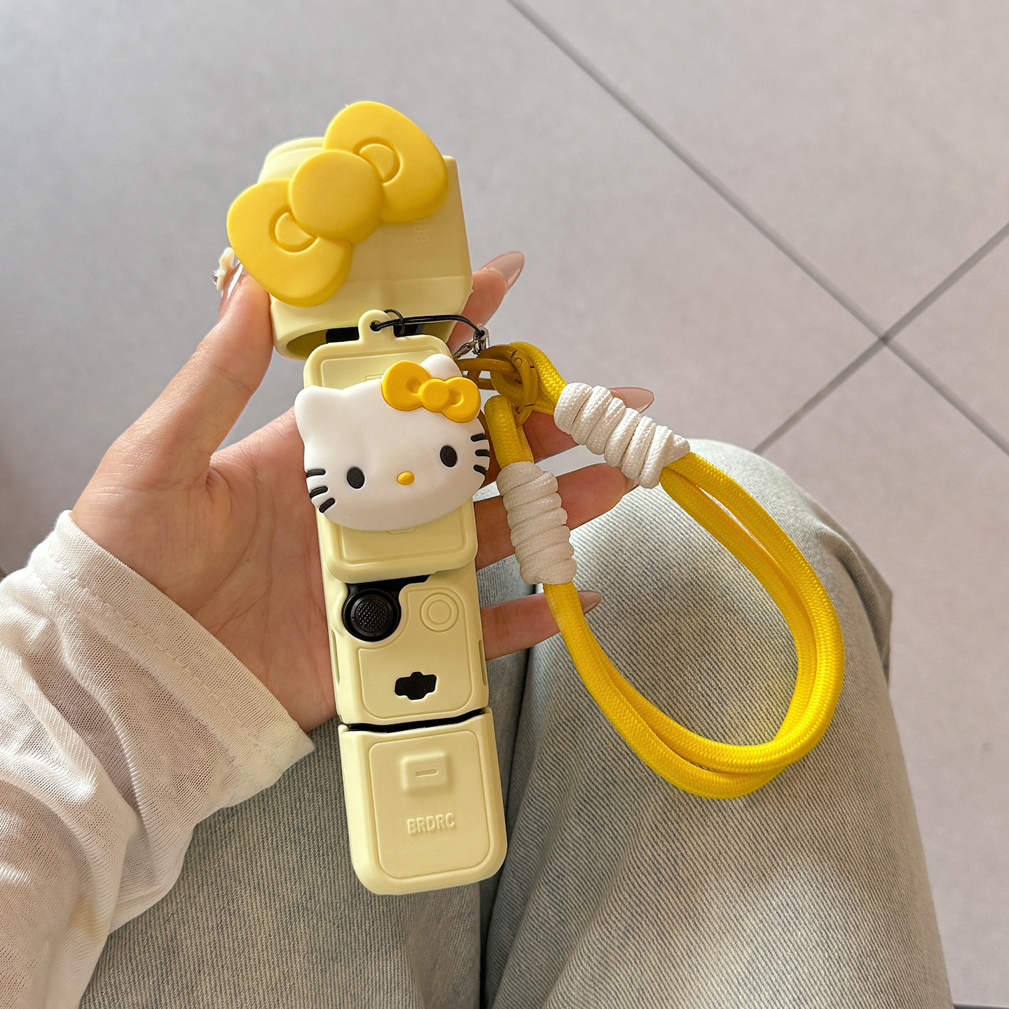 黄色kitty大疆保护壳pocket3保护套硅胶散热收纳云台相机手腕挂绳