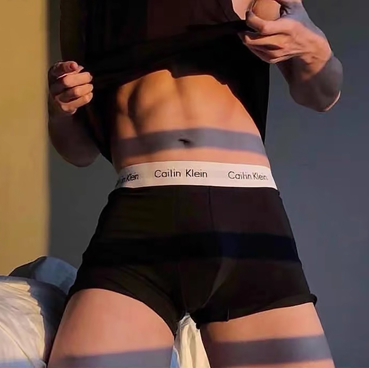 thumbnail for Trendy men's white belt boxer briefs, sexy flat boxers, loose breathable sports student shorts, head men