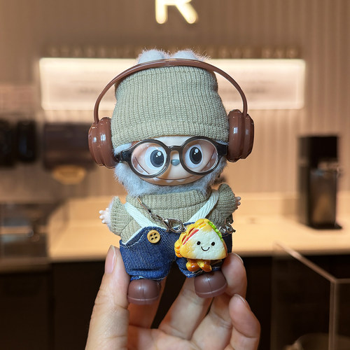 四代拉布布娃衣labubu4.0新款mini搪胶挂件公仔衣服心底密码10cm