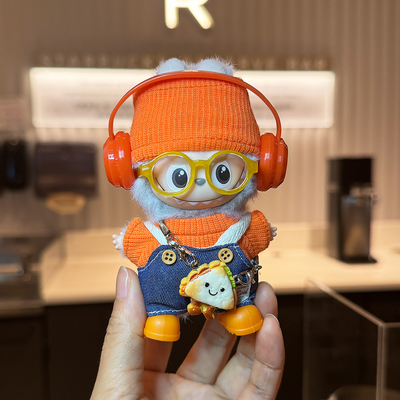 四代拉布布娃衣labubu4.0新款心底密码mini搪胶公仔玩偶衣服10cm