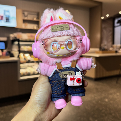 拉布布三代娃衣labubu一代二代玩偶搪胶公仔衣服前方高能忠诚配饰