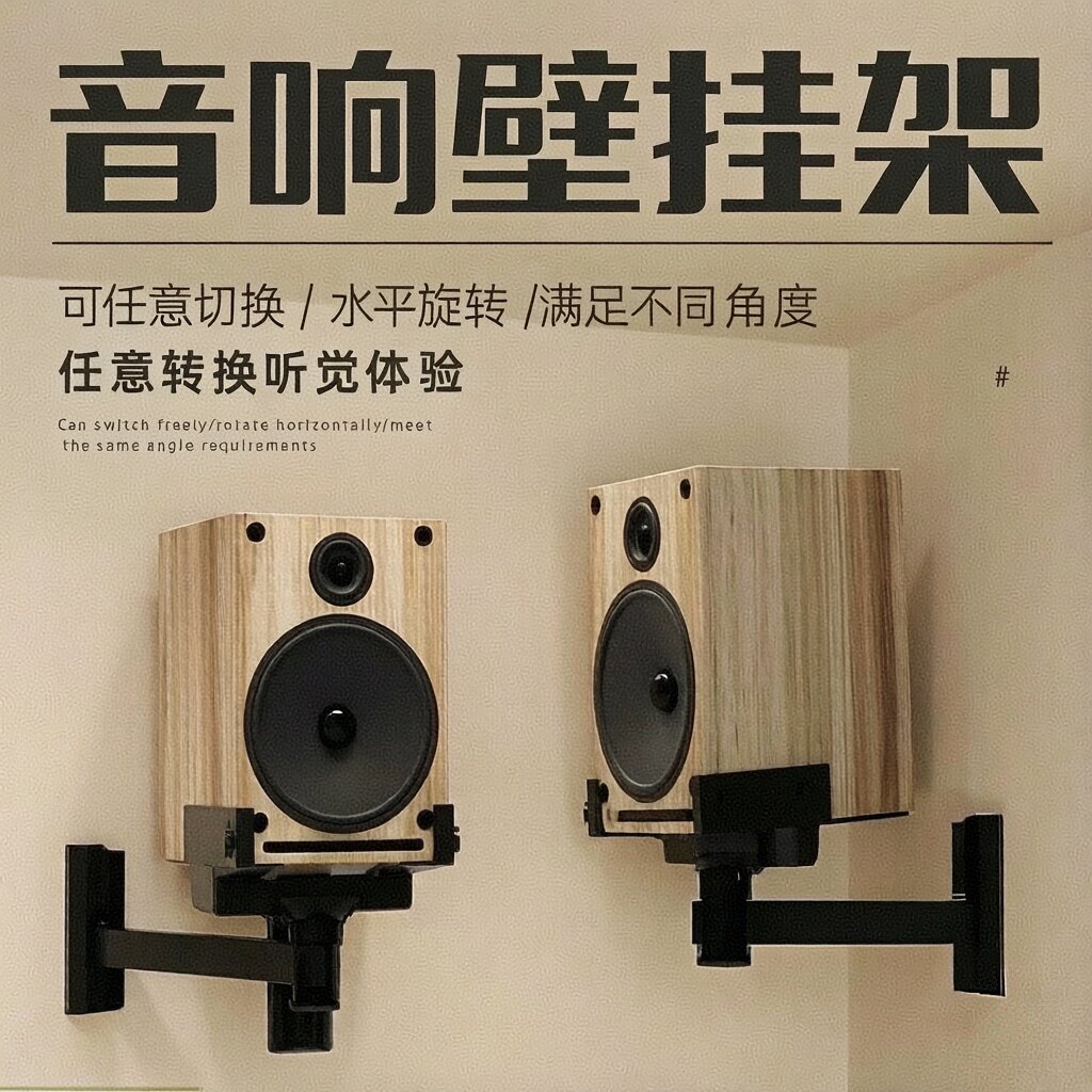 专业防震环绕音箱支架录音书桌音响壁挂架可倾斜角度托架音响支架