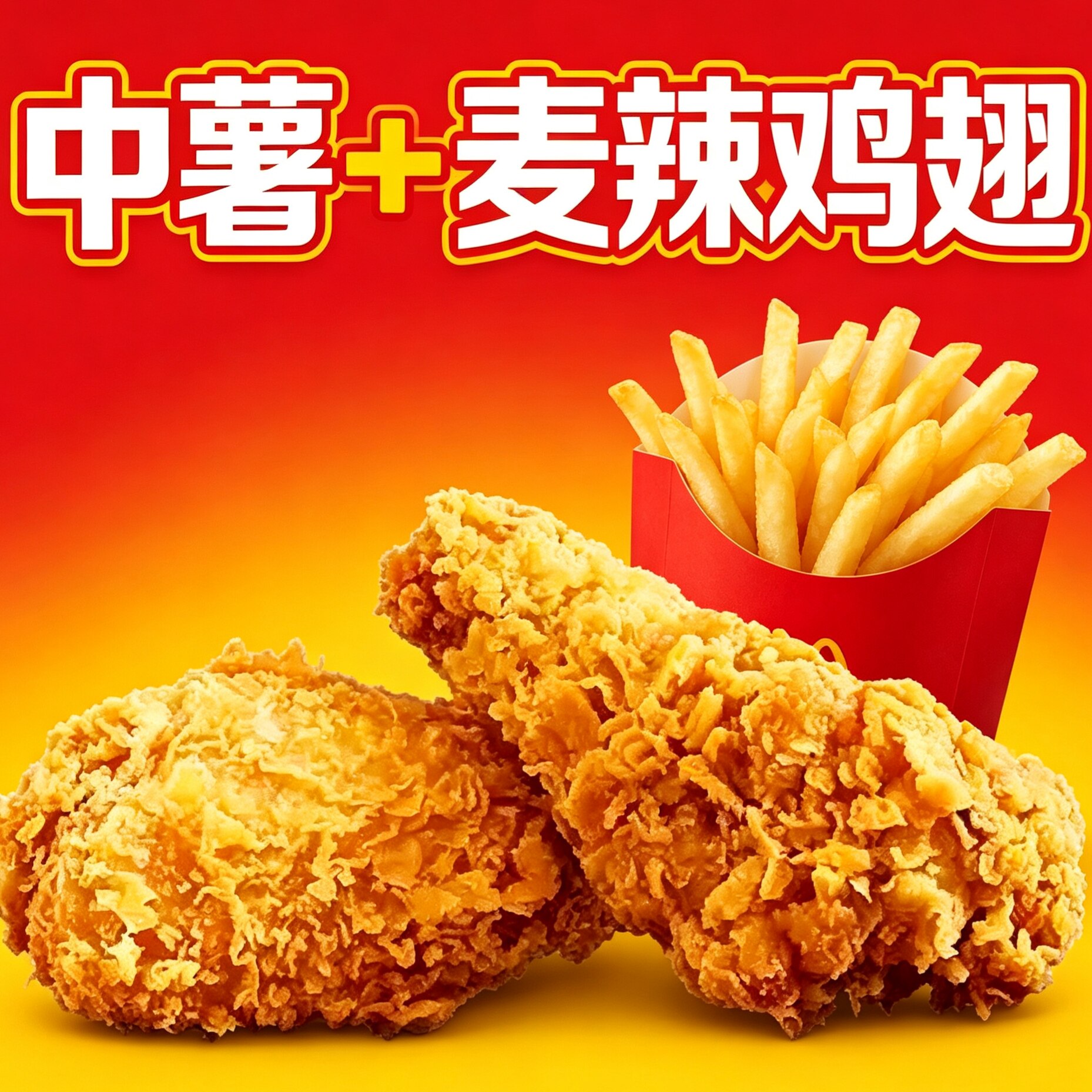 麦当劳麦辣鸡翅中薯麦乐鸡香芋派