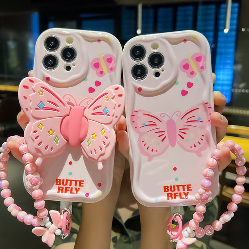 小米红米系列软胶小清新粉色蝴蝶