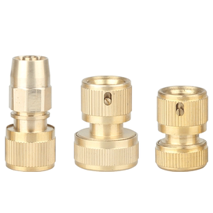 全铜快速接头 家用浇花洗车水管连接头 二通奶嘴对接修补加长接头