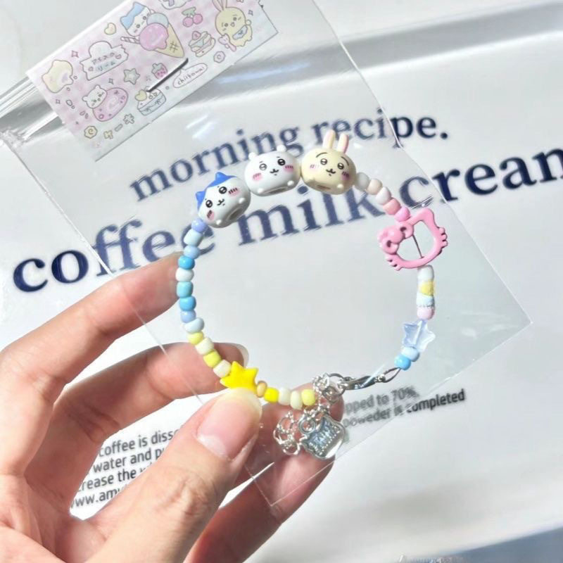 萌一脸~可爱彩色三小只吉伊全家福米珠串珠手链小众百搭闺蜜手饰