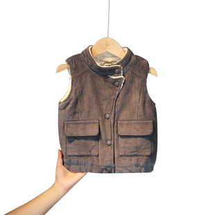 儿童马甲秋冬季加绒加厚2026新款女童洋气外穿背心外套灯芯绒马夹