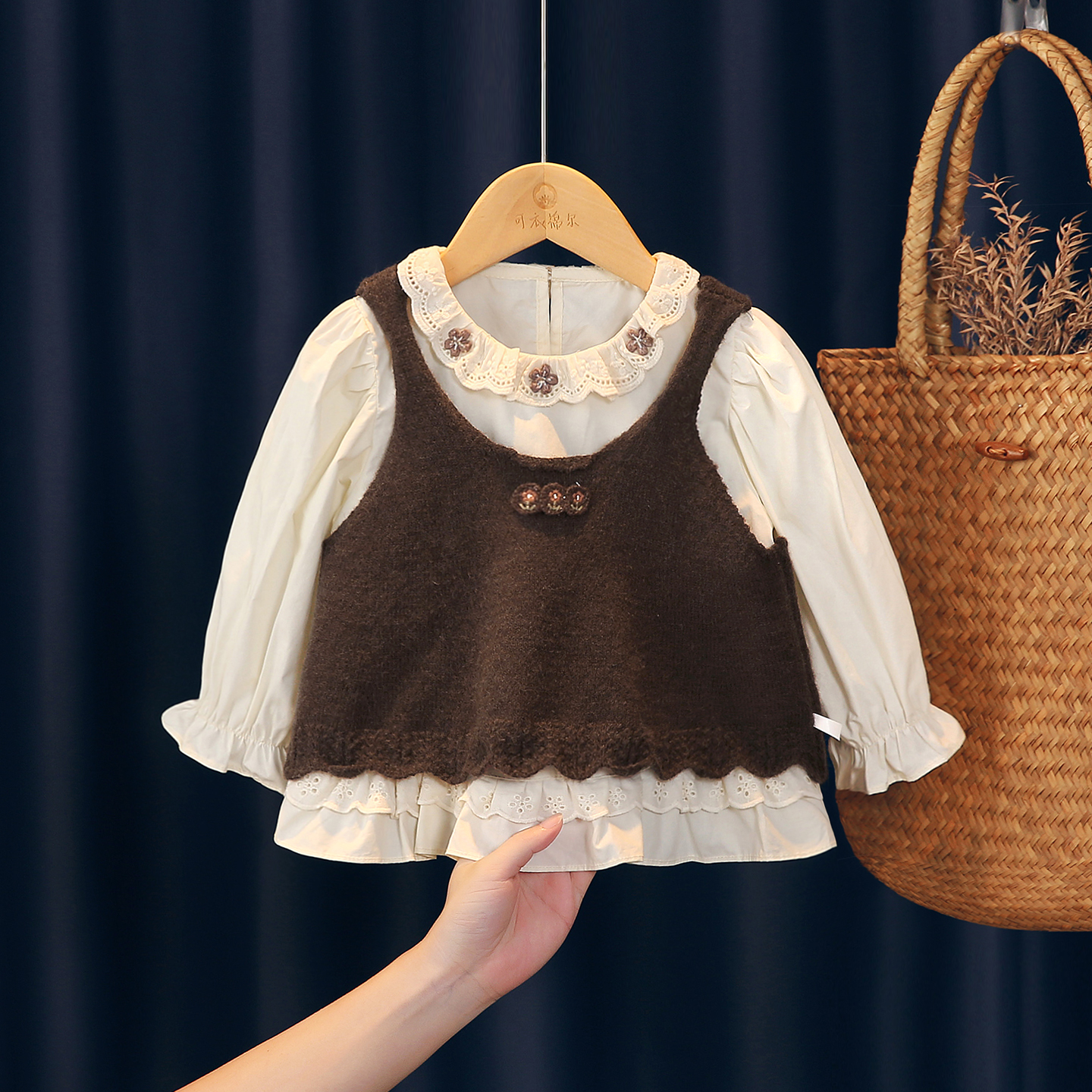 可衣棉尔森系纯棉春秋季衬衫套装