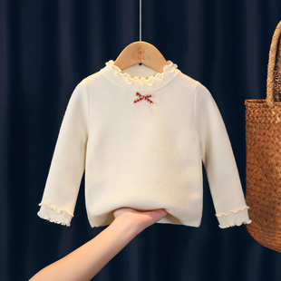 女童毛衣2026新款秋冬季小女孩白色针织打底衫儿童加厚保暖毛线衫
