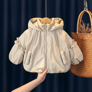 女童外套夹棉加厚冬季2025新款女孩洋气好看宝宝纯棉儿童保暖棉服