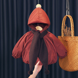 女童外套加绒夹棉2025新款冬季加厚女孩洋气好看宝宝纯棉保暖棉衣