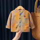 长袖 冬季 上衣女宝宝洋气保暖格子衬衣 一体绒2026新款 男童加绒衬衫