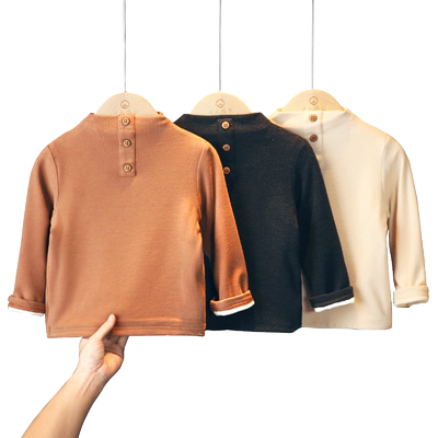 半高领加厚保暖黑白纯色打底衫