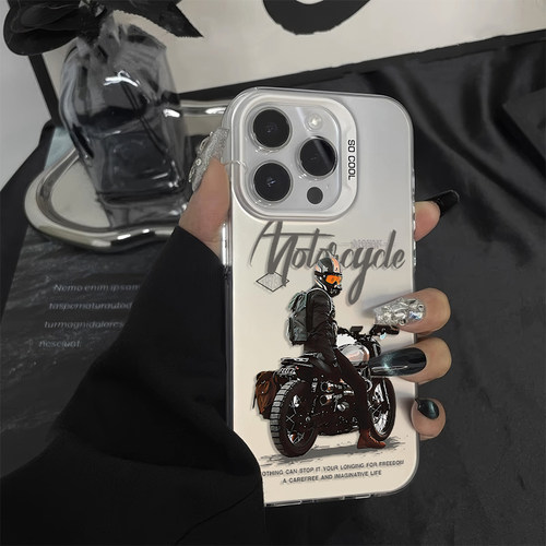 华为PURA90个性iPhone15彩银苹果13创意OPPORENO16机车男孩硬小米17ProMax适用14PLUS高级感手机壳红米K90MAX