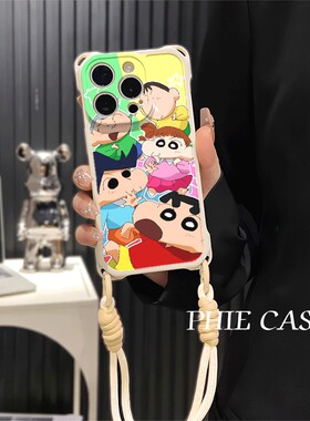 红米note14四角开孔13ProMax透明OPPOFindx8小新同学苹果16斜挎手腕挂绳适用17防摔15plus手机壳软iPhone卡通