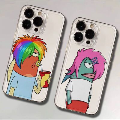 华为MATE80搞怪iPhone16适用苹果12创意VIVOIQOO15透明17ProMax软13手机壳14PLUS非主流比奇堡丑鱼红米TURBO5