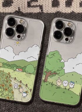 苹果14适用卡通13春游吉伊卡哇iPhone16plus手机壳透明ins风OPPOReno15软17ProMax可爱12华为MATE80小清新S50
