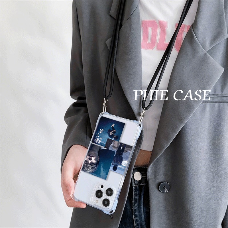 一加13赵雷CD专辑静下来斜挎适用防摔12ProMax手腕挂绳iPhone16透明15手机壳软苹果14plus四角开孔华为Mate70