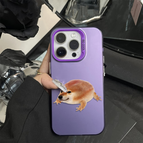 OPPOReno14彩银苹果13适用A3我的刀盾柴犬17ProMax网红OPPOFindx9创意iPhone15手机壳硬16plus小众一加TURBO6