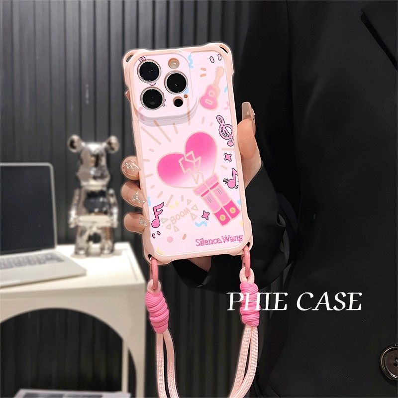 华为NOVA14四角开孔13ProMax汪苏泷应援棒iPhone16斜挎手腕挂绳苹果12适用防摔TURBO4透明15plus手机壳软周边