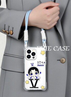 星星张杰12四角开孔13透明苹果16e斜挎手腕挂绳17ProMax适用iPhone14周边一加ACE6防摔15plus手机壳软卡通s30