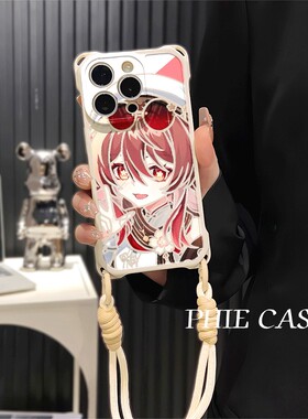 华为NOVA12新春胡桃s30适用荣耀X70防摔透明15plus手机壳软14ProMax四角开孔13卡通iPhone16斜挎手腕挂绳苹果