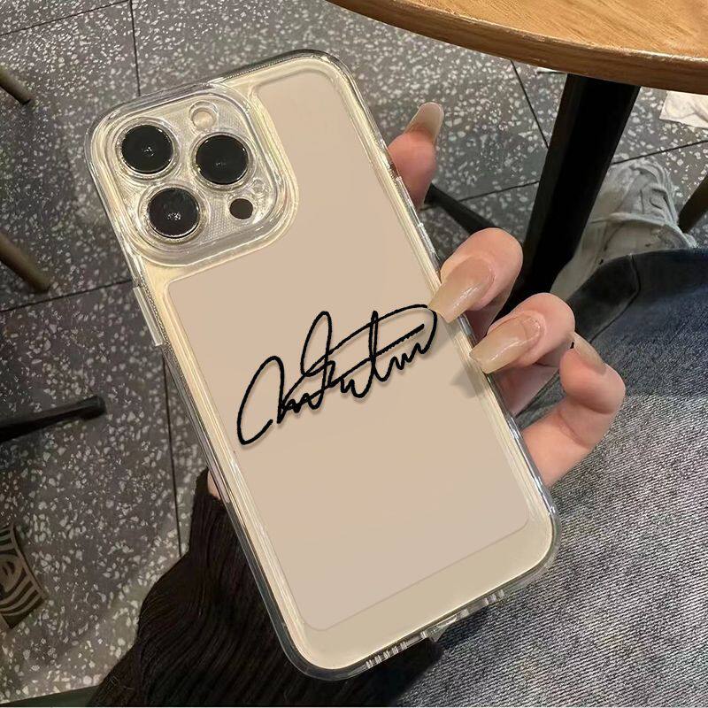 华为MATE80小众iPhone14简约苹果12创意透明13ProMax软小米17MAX适用15PLUS手机壳OPPORENO16王俊凯签名ins风