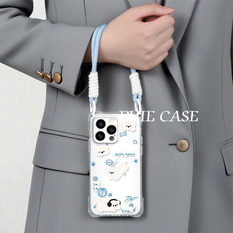 华为NOVA14四角开孔13ProMax透明荣耀gt耳机眨眼棕狗苹果16斜挎手腕挂绳12适用防摔15plus手机壳软iPhone可爱