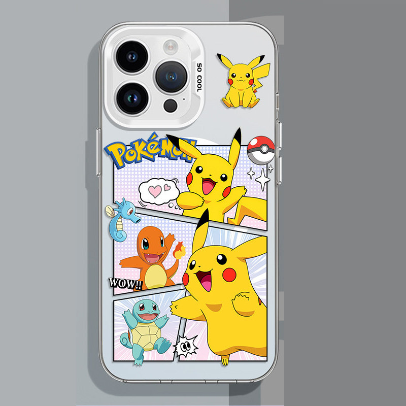 iPhone16手机壳硬15ProMax宝可梦皮卡丘一加ACE6卡通14plus彩银小米17Ultra动漫适用苹果13卡通真我NEO8ins风