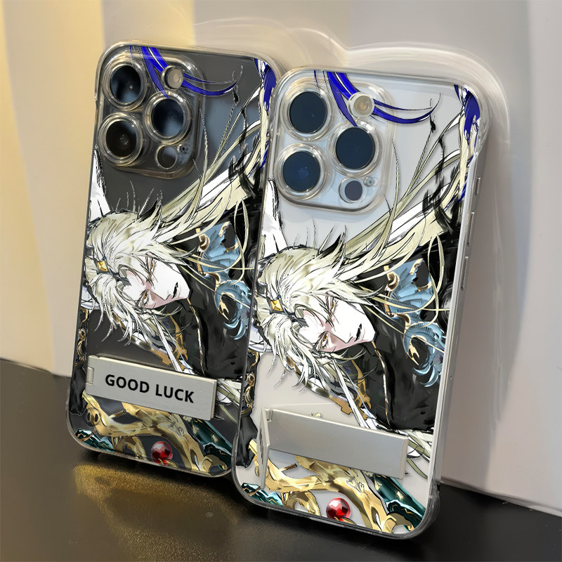 动漫iPhone12硬15ProMax适用14透明13无边框苹果16plus带支架个性小米17超薄高级感手机壳李信问心剑墨染江湖