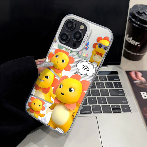 华为MATE80可爱iPhone14p彩银苹果13创意OPPORENO16硬17ProMax卡通适用15PLUS高级感荣耀600手机壳太阳花奶龙