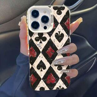 红米K90MAX扑克花色iPhone13小众苹果17pm创意一加15T彩银14ProMaxins风硬华为MATE80适用16PLUS高级感手机壳