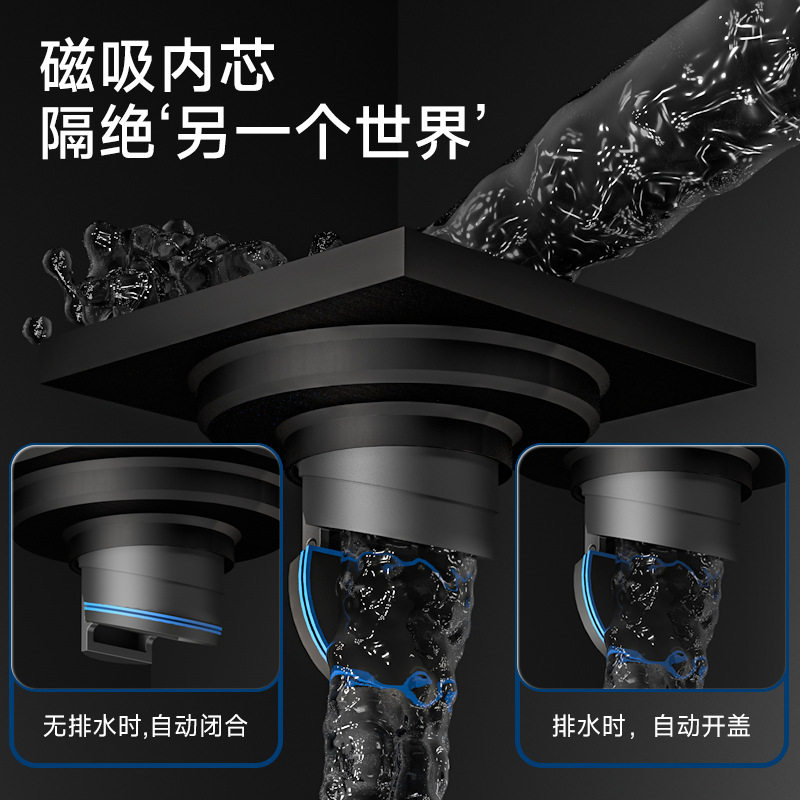 全铜地漏潜水卫生间隐形地漏艇洗衣机防返水地漏下水道防臭地漏