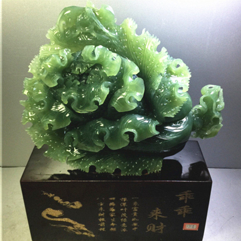 岫玉白菜摆件天然玉器玉石雕件家居装饰摆设厂家乔迁开业礼品
