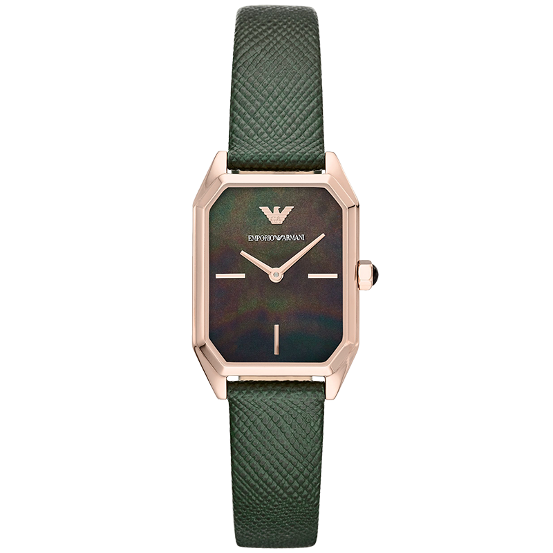 Armani阿玛尼正品手表女式复古小绿表小方块手表AR11149石英腕表