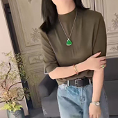 深圳南油＃2026早春新款 香港巴黎五区AK宽松百搭半高领打底衫 上衣