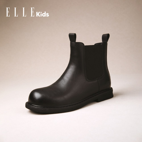 ELLEkids女童秋冬切尔西短靴