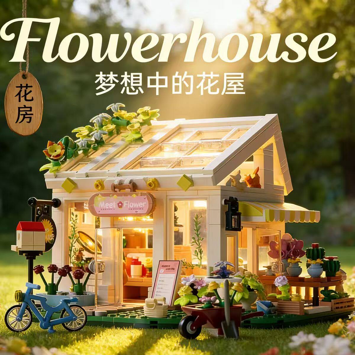 阳光花房积木diy手工小屋小颗粒拼装儿童玩具女孩生日礼物摆件ins图片