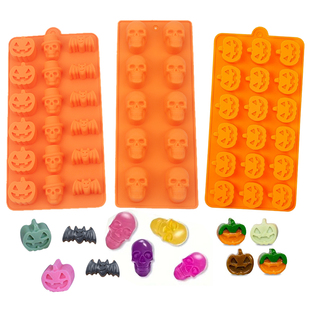 万圣节南瓜硅胶巧克力模具骷髅糖果饼干烘焙工具DIY手工皂滴胶模