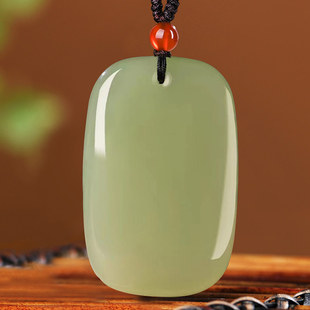 佳媛玉业和田玉平安牌玉吊坠 男女士款无事牌玉坠玉佩玉石挂坠