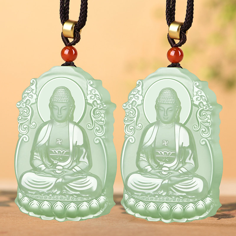 佳媛玉业和田玉生肖羊猴阿弥陀佛本命佛玉吊坠 守护神玉坠玉器