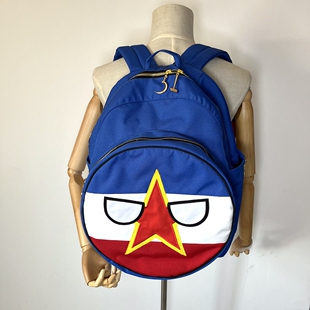 南斯拉夫球双肩包 学生书包大容量背包男女电脑包波兰球国家球
