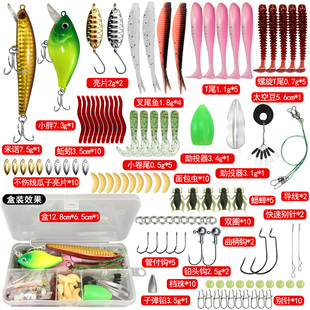 路亚饵套装新手一套拟饵假饵雷蛙马口瓜子亮片软饵米诺路鱼饵