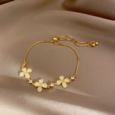 Stainless Steel Layered Golden Pendant Bracelet For Women Re