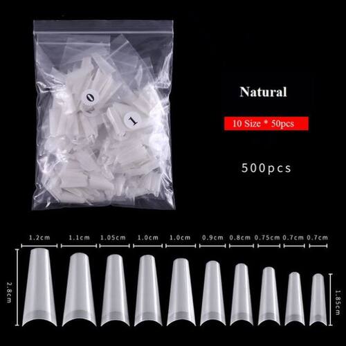 500/100pcs False Coffin Nails Ballerina Fake Nails Flat Shap