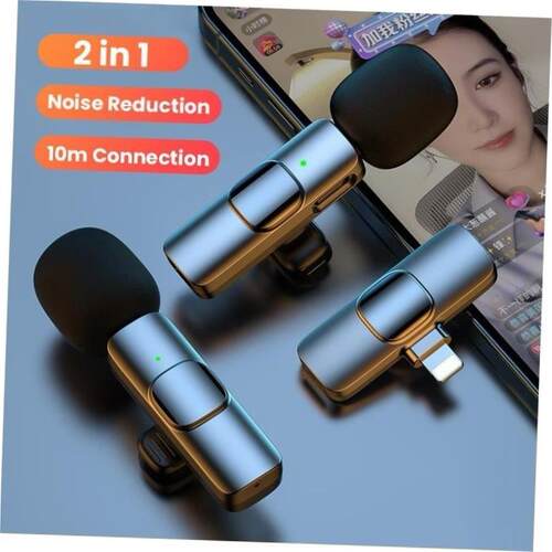 For iPhone Wireless Lavalier Microphone Portable Audio Video