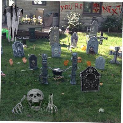 Halloween Garden Decoration Skull Skeleton Paw Tomb
