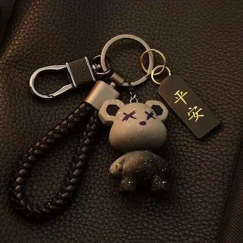 Star Bear Keychain Cartoon Key Ring Cute Car Accessory